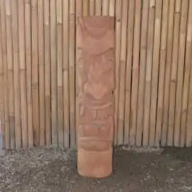 Product image of the product “Tiki Statue Polynesia style. From coconut palm 100cm. Approx. 25-27cm dia. Model 2 - open mouth, ”